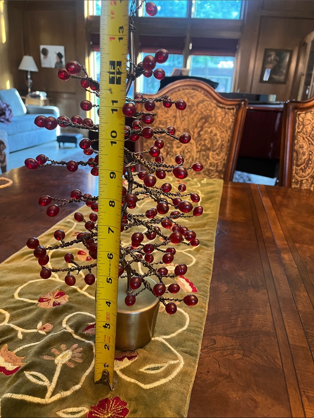 Red Berry Bronze Wire Tree Outstanding! Made in India 🇮🇳 - Picture 7 of 10